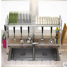 Desain rak piring dari kayu. 10 Desain Rak Piring Stenlees Untuk Dapur Terbaru