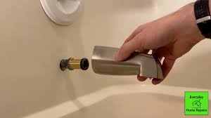 Removal of a bathtub faucet handle is simple. How To Replace A Delta Tub Spout Youtube