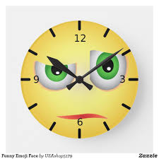 For example, when we have to express our loveto someone, then we send that person a love, heartrelated emoji. Funny Emoji Face Round Clock Zazzle Com Funny Emoji Faces Emoji Faces Clock