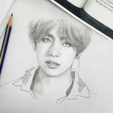 Merchandise based on the south korean band also knows as the bangtan world. Kim Taehyung 95 Sketch Photo Facebook