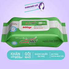 Khăn giấy ướt Love Sky Nano Bạc 600gr - Xanh lá