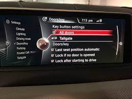 While holding unlock button press key lock button (bmw logo) briefly 3 times in succession ensuring to keep the unlock button depressed. How To Get All Doors To Unlock Bmw X5 And X6 Forum F15 F16