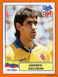 La selección colombiana fue uno de los 24 equipos partidos de la copa mundial de fútbol de 1994, que se realizó en estados unidos. Andres Escobar Club Atletico Nacional Atletico Nacional Seleccion Colombia