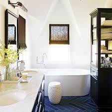 Blue bathroom tiles blue bathroom tiles can deliver everything from serene, calm tones to a touch of mediterranean summer. Tile Color Spotlight Add Cool Tranquility With Slate Fireclay Tile