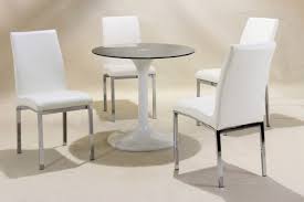 Argos home elsie glass dining table & 4 black chairs. Small Round White High Gloss Glass Dining Table And 4 Chairs