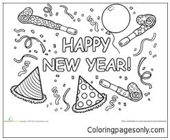 Hats off to the new year. Happy New Year Hat Coloring Pages Holidays Coloring Pages Coloring Pages For Kids And Adults