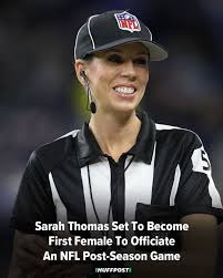 After beginning her officiating journey as a line judge, tonight the back of her. Huffpost Women On Instagram Sarah Thomas Will Make Nfl History This Weekend According To Nbc Sports She Ll Be The First Woman Nfl History Nfl Sports