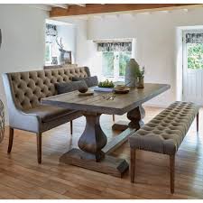 The most common wooden dining bench material is wood. Jacob 200cm Taupe Velvet Button Back Dining Bench