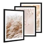 3er Bilderrahmen-Set breit 42x59,4 cm / A2 Schwarz, MDF-Holz | Acrylglas