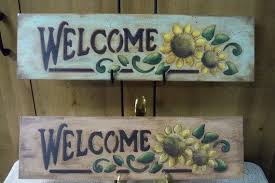 Check spelling or type a new query. Wooden Welcome Sunflower Sign Hand Painted Etsy Hand Painted Signs Painted Signs Barn Wood Signs
