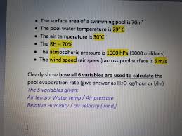 Indoor Swimming Pool Evaporation Rate Calculator Best Foto