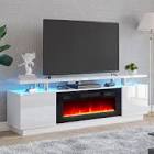 TV Stand for TVs up to 80 with Fireplace Included Wrought Studio