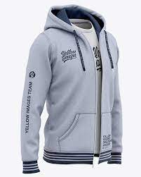 Download Full Zip Heather Hooded Sweatshirt Front Half Side View Of Hoodie In Apparel Mockups On Yellow Images Object Mockups
