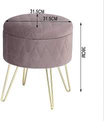There are benches with high backrests and some that do not have backrests at all. Upholstered Stool With Storage Space Made Of Velvet Round Woltu Eu