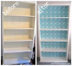 Tutorial On How To Wallpaper Shelves Creative Ways To Use Wallpaper Wallpaper Diy S My Love Of Bookshelves Diy Bookshelf Makeover Bookcase Diy