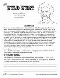 All About Mark Twain Worksheet Education Com Mark Twain Reading Writing History Worksheets