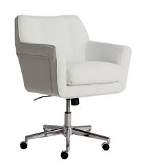 Style Ashland Home Office Chair White Bonded Leather Walmart Com Desk Chair Comfy Best Office Chair Furniture Chair