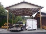 Post Frame Carport To Protect Your Vehicles Trailer Lawn Mower And Other Equipment From The Elements Const Post Frame Building Pole Barn Builders Pole Barn