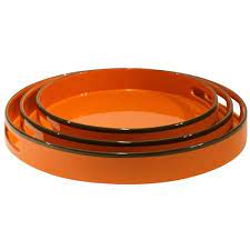Bungalow 5 Horses Orange Round Nesting Trays Set Of 3