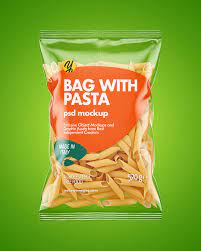 Download Plastic Bag With Pennoni Rigati Pasta Mockup In Bag Sack Mockups On Yellow Images Object Mockups