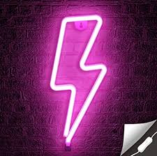 Cult living ) this type of lamp isn't going to cast bags of light about (in fact, black shades throw light up and down but not out); Lumoonosity Lightning Bolt Neon Signs Usb Powered Pink Led Lightning Bolt Light With On Off Switch Lightning Neon Sign For Wall Decor Hanging Led Signs Neon Lights For Bedroom Gaming Room Setup