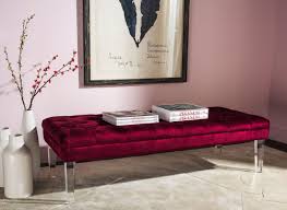Red Velvet Bench Benches Collection Safavieh Com Tufted Bench Red Bench Upholstered Bench