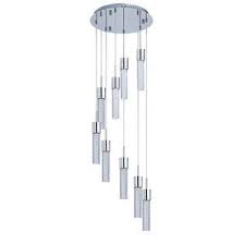 Fizz Iv 9 Light Led Multi Light Pendant In Polished Chrome With Bubble Glass Et2 Lighting E22779 91pc