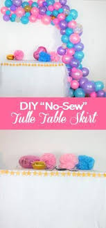 Our Simple Modern Take On The No Sew Tulle Table Skirt Tulle Table Tulle Table Skirt Diy Table Skirts
