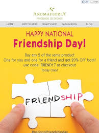 It is celebrated in many countries around the globe, … Aromafloria Aromafloria Happy National Friendship Day 20 Off Milled