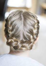 Simple Pretty Flower Girl Braids And Styles French Braid Into A Cute Updo Flower Girl Hairstyles Updo French Twist Hair Flower Girl Hairstyles