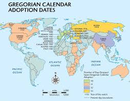 Map Of Gregorian Calendar Adoption Dates Family Tree Magazine Map Planet Map