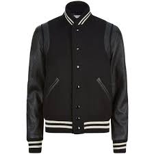 Black And White Varsity Jacket Saint Laurent Leather Sleeve Varsity Jacket Varsity Jacket Leather Sleeve Jacket Varsity Bomber Jacket