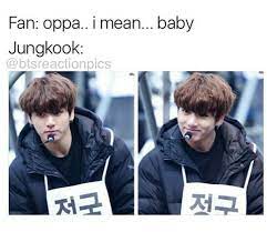 Hahaha His Never Ending Fight Against Noonas Calling Him Oppa Jungkookie Baby Weird Because He Is My Oppa Bts Funny Twitter Bts Bts Boys