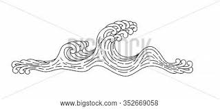 Earthquake wave low and hight richter scale with circle vibration on white background,audio wave diagram concept. Sea Wave Black Line Vector Photo Free Trial Bigstock