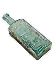 Marks on antique bottles & fruit jars; Original And Intact Privy Dug C 1880 S Blue Green Glass Medicine Bottle Manufactured For C I Hood Co In Lowell Mass