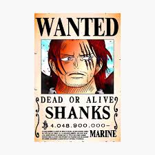 One piece （ ワンピース ）, wan pīsu) ist eine seit 1997 laufende, international erfolgreiche mangaserie des japanischen mangaka eiichirō oda, die für fernsehen und kino auch als anime umgesetzt wird. Gesuchtes Poster Yonko Shanks 4 0 Milliarden Beeren One Piece Poster Von Axel0w Redbubble