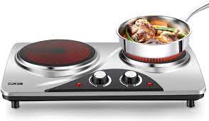 Which electric stove is the best? Amazon Com Cukor Electric Hot Plate 1800w Portable Electric Stove Infrared Double Burner Heat Up In Seconds 7 1 Inch Ceramic Glass Double Hot Plate Cooktop For Dorm Office Home Camp Compatible W All Cookware Kitchen