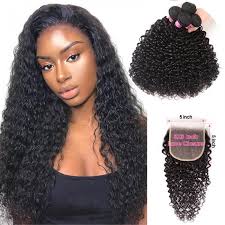 Unice Hair Icenu Series Brazilian Virgin Curly Hair 4 Bundles Weft With Transparent Hair Closure 5 5 Undetectable Swiss Lace Closure