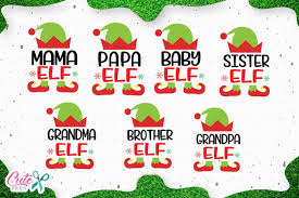 Looking for christmas images and vectors? Christmas Family Elf Cuts Files For Craftters Graphic By Cute Files Creative Fabrica