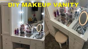 Diy Makeup Vanity With Glass Top Youtube