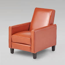 darvis faux leather recliner club chair orange christopher knight home leather recliner club chairs chair