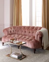 Old Hickory Tannery Brussel Blush Tufted Sofa Horchow Modern Grey Living Room Furniture Tufted Sofa