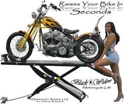 Black Widow Air Motorcycle Lift Table Hoist Drop Panel Wheel Chock Bw 1000a R Ebay Motos