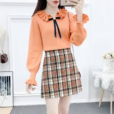 Take your simple skirt, and give it a country western look! Two Piece Skirt And Top Knitted Cheap Online