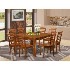 36 wide & 60 long. 9 Piece Formal Dining Set Contains Dinette Table And 8 Kitchen Chairs Saddle Brown Finish Pieces Option Overstock 17676431