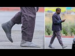 Kanye west made a spectacular return to twitter this week, firing off a barrage of inspirational tweets he also used the platform to showcase his new collection of yeezy shoes, and boy, has he gone off piste with this drop. Kanye West Shows Off His New Yeezy Shoe Sock Prototype In Calabasas Exclusive Youtube