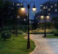 Pedestrian Zone Pillar Lights Solar Garden Post Lamp Column Post Lantern  Villa Sidewalk Decorative Landscape Lighting