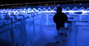 Ice Maze At Night Ice Art Ice Sculptures Maze