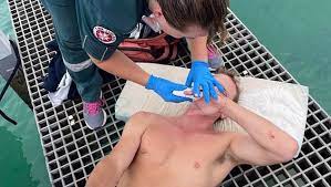 Shark Attack Near Coral Bay In Perth Wa As Fisherman Left With Horror Injuries Daily Mail Online