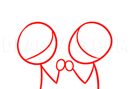 How to draw mickey mouse step by step in 5 steps. How To Draw Minnie And Mickey Kissing Step By Step Drawing Guide By Dawn Dragoart Com